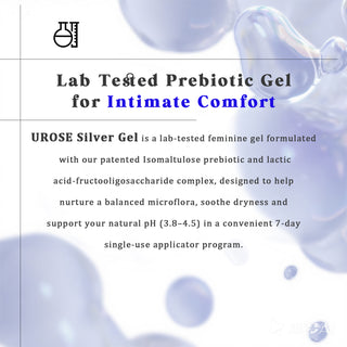 UROSE Silver pH‑Balance Feminine Gel Applicator, 7×2g – 7‑Day Microflora Support Program with Patented Isomaltulose Prebiotic • Odor Control • Gentle Hydration • Travel‑Friendly